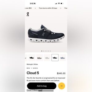 NIB- Men’s Cloud 5 Size 10 OPEN TO OFFERS